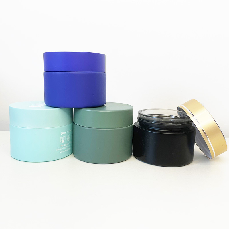 Glass Cosmetic Jars Factory 30ml 50ml 60ml Cosmetic Packaging 1oz 2oz Frosted Cream Glass Jar With Lid