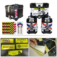 Individueller Motorrad-Aufkleber Wasserdichter PVC-Klebeaufkleber für Kofferraum Helm Radnabe 3D Kraftstofftank Fischgrätenmuster CMYK/PMS Farbe UV-beständig