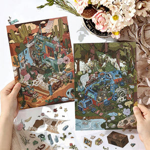 Paquete de Materiales para Manualidades de la Serie 18 y 19 de Today's Business, 3 Piezas Grandes de PET Autoadhesivo, Recortado, Brillante, Decorativo para Paisajes - Product Image 3