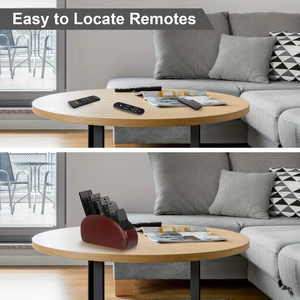 Wholesale <b>Remote</b> Control <b>Holder</b> 5 Compartments Pu Leather Desktop Storage Box Phone Tv Media Player Heater Controllers - Product Image 3
