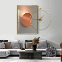 Reloj de pared de porcelana de cristal moderno, luz de pared, decoración de habitación de Arte de lujo, reloj de pared, decoración de pintura