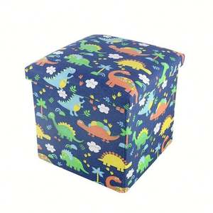 Repose-pieds ottoman avec boîte de rangement, pliable, cube de rangement pour jouets, repose-pieds en tissu japonais pour chambre à coucher - Product Image 2