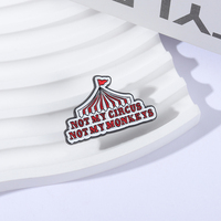 Broche rétro en forme de tente de cirque, épingles en émail, citations amusantes, NON MON CIRQUE NON MES SINGES, broches, badge pour sac à dos, badge pour revers, bijoux, cadeau pour ami