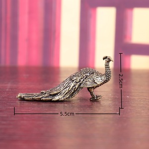 1pc Pure Brass Solid Long-tailed <strong>Peacock</strong> for Home Decoration Office Desk Tea Pet Craft Piece Decorative Accessories - Product Image 3