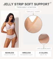 Soutien-gorge sans fil en gelée sans couture push-up décolleté plongeant grande taille sans armatures bretelles réglables pour femmes en stock du S au 3XL