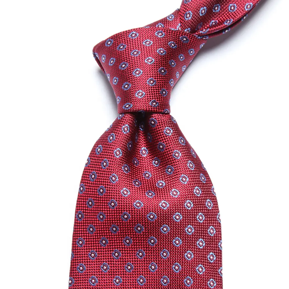 Shengzhou OEM custom designer logo brand mens red maroon burgundy black polka dot floral tie silk necktie neck ties 8cm for men