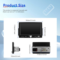 Podofo 7 "Single Din Voiture Stéréo Autoradio Carplay Android Auto Incell Écran Voiture MP5 Lecteur EQ BT DVR USB Vente en Gros