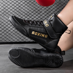 Zapatos de boxeo de media caña con malla, con cordones, transpirables, antideslizantes, ligeros, para entrenamiento, para hombres y mujeres - Product Image 1