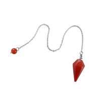 HY Crafts or pierre de sable cristal naturel pierre taillée à facettes Reiki pendules de guérison en gros pour la décoration cristaux de guérison