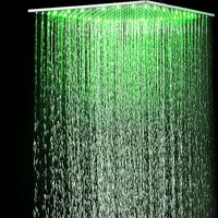 Article populaire : Système de douche haute pression avec pommeau de douche pluie de 12 pouces, mitigeur de bain et ensemble de robinetterie de douche LED colorée