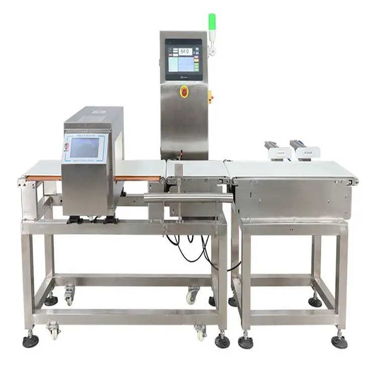 Detector de metales para alimentos y combinación de cinta transportadora de peso Línea de producción Seguridad alimentaria