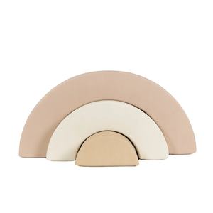 Set mainan busa lembut untuk tempat bermain anak, Set mainan Pastel terowongan pelangi lengkungan pemanjat dalam ruangan untuk bermain - Product Image 2