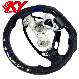 Volante deportivo de fibra de carbono personalizado con LED RPM y agarre lateral de fibra de carbono azul para Infiniti G37 G37S G37X G35 EX35 EX37 - Product Image 3