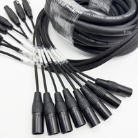 Câble de microphone tressé multi-cœurs à 8 canaux avec gaine en PVC et connecteurs XLR pour console de mixage et connexion de signal d'amplificateur