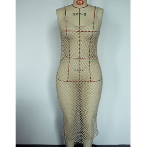 Mode Strickkleid Sheer Mesh Rock Sexy Crochet <span class=keywords><strong>Bikini</strong></span> Swim Beach Vertuschen für Frauen Pool Bademode Lange Kleider - Product Image 6