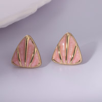 Boucles d'oreilles clous tendance pour femmes NYH, style rétro minimaliste, accessoires géométriques simples, plaqué or, effet goutte d'huile