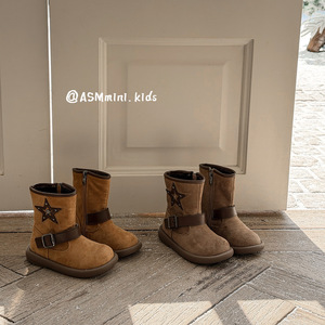 Stivali in Cotone per <span class=keywords><strong>Bambine</strong></span> Aishangmeng, Nuova Collezione Invernale 2025, Stile Coreano con Stella a Cinque Punte, Caldi per <span class=keywords><strong>Bambine</strong></span> - Product Image 3