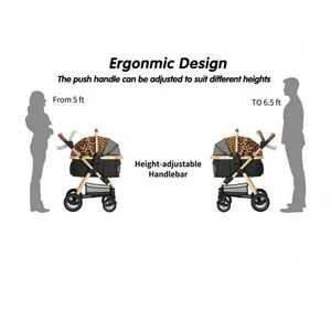 Trasportino per animali domestici in alluminio pieghevole superiore con ruote in PU <span class=keywords><strong>passeggino</strong></span> per cani separabile - Product Image 6