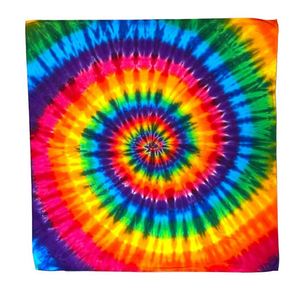 Bandana carrée en coton personnalisée avec logo, double impression, style tie-dye arc-en-ciel, pour fans - Product Image 2