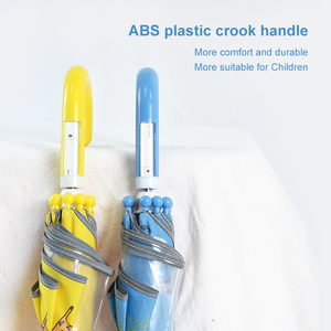 China Factory Luxury <b>Plastic</b> Handle Straight Umbrellas Cute Design Pongee POE Fabric Adults Umbrellas for Rain Reflective <b>Strip</b> - Product Image 4