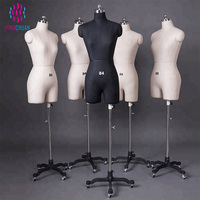 Service OEM Mannequin de couture polyvalent demi-corps féminin en mousse avec base à roulettes pour présentation de vêtements