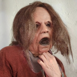 Máscara Facial Completa de Látex de Mujer Mayor Aterradora y Reventona para Halloween, Divertida y Extravagante, Accesorio de Disfraz para Fiestas, para Mayores de 18 Años - Product Image 1