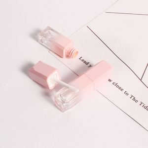 Wholesale Gradient Pink Black 4ML 5ML <b>Square</b> Lip Gloss Tube <b>Container</b> Makeup Lipgloss Bottle With Regular Big Brush - Product Image 3