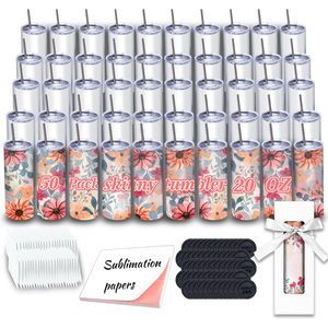 20oz Skinny Sublimation Tumbler Stainless Steel Vacuum Insulated Straight Cup Double Wall Travel <b>Mug</b> - Product Image 1