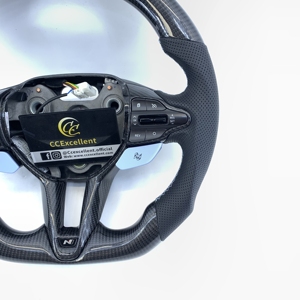 Volante de Fibra de Carbono de Buena Calidad a Bajo Precio con Luz LED para <span class=keywords><strong>Hyundai</strong></span> <span class=keywords><strong>I20</strong></span>/I30n/Elantra <span class=keywords><strong>N</strong></span> <span class=keywords><strong>2021</strong></span> - Product Image 2