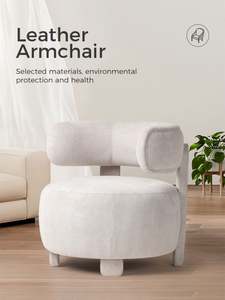 Silla decorativa de lujo de alta calidad para dormitorio, sala de estar italiana, silla de ocio Sherpa tapizada en <span class=keywords><strong>blanco</strong></span> - Product Image 6