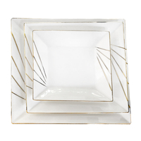Vente en gros d'assiettes à dîner en porcelaine à bordure dorée Service Type bol en céramique pour la maison et l'hôtel Vaisselle de qualité supérieure du fournisseur d'usine