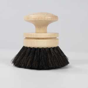 Cepillo de limpieza de madera con mango largo y cerdas suaves, cabezales de cepillo de sisal, palma y crin de caballo reemplazables, cabezal de fregado desmontable para limpieza - Product Image 3