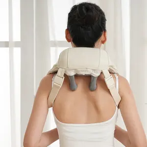 Mejor portátil eléctrico inalámbrico alivio del dolor shiatsu mini cervical inteligente masajeador de cuello almohada con 2 intensidad y modos, calor