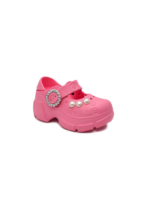 Zoccoli con perle stile Mary Jane, scarpe estive per donne e ragazze, taglia 25, tomaia in plastica morbida e leggera, intersuola in EVA - Product Image 1