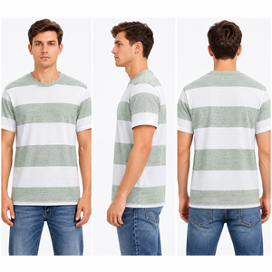 <b>Men's</b> Regular Fit Cotton <b>T</b>-<b>Shirt</b> O-Neck Short Sleeve Solid Color Casual Jersey Knitted Gray <b>Navy</b> <b>Blue</b> 100%Cotton - Product Image 6