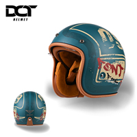 Casque de moto rétro certifié DOT, demi-face, visière transparente, coque en ABS, confortable, respirant, pour adultes, utilisable en toutes saisons