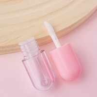 Tubes en plastique de brillant à lèvres en forme de capsule mignonne de 2ml bouteille transparente avec couvercle rose