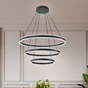 黑色三环吊灯照明餐厅卧室 - Product Image 2