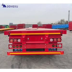 נגרר משאית סמי-טריילר שטוח בעל 4 סרנים, 20 רגל, 10 רגל, 40 רגל, 40 רגל, להובלת מכולות, נגרר שטוח כבד, נגרר שטוח קטן - Product Image 3