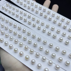 Wholesale 7-7.5mm Perfect Round AAAAA Grade Matched <strong>Pearls</strong> Pair Freshwater <strong>Pearls</strong> DIY Jewelry <strong>Beads</strong> No Holes - Product Image 1