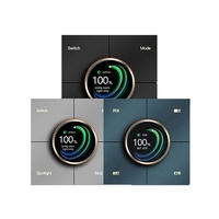 Panneau d'interrupteurs intelligent multifonctionnel avec écran de 1,28 pouce, Tuya Zigbee, norme européenne 86x86mm, pour projets hôteliers et d'accueil