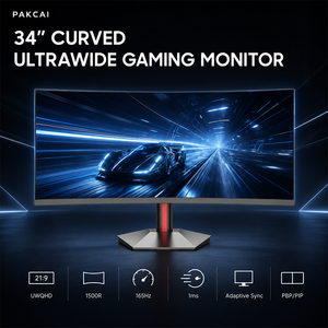 Écran incurvé UWQHD 34 <span class=keywords><strong>pouces</strong></span> 21:9 4K LED 165Hz 1ms réglable en hauteur, vente en gros, moniteur pour joueurs, directement de l'usine - Product Image 2