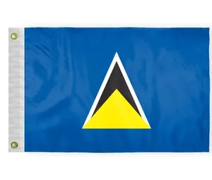 Bandera Náutica Personalizada de Alta Calidad para Yates, Bandera de Santa Lucía, Bandera del <span class=keywords><strong>Caribe</strong></span> con 2 Ojales de Latón - Product Image 1