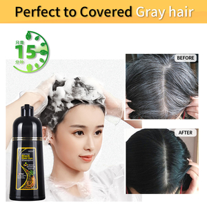 Champú para teñir el cabello negro colágeno orgánico natural 3 en 1 champú para teñir el cabello castaño oscuro cubierta 100% champú para teñir el cabello gris blanco - Product Image 4