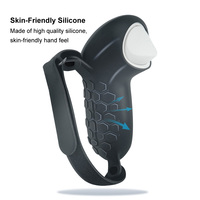 Couvercle de contrôleur en silicone souple anti-jet avec couvercle de batterie compatible pour la poignée de casque de jeu VR de protection Quest 3
