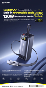 Banco de Energía de Zinc de 20000mAh con Salida PD de 100W, Cable Retráctil de 70cm, Pantalla TFT, Carga Rápida Total de 130W, FP-111 1. Alta Potencia a - Product Image 5