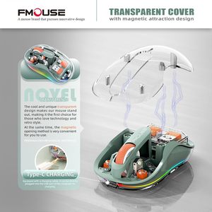RGB Rechargeable Transparent <b>Mouse</b> Ergonomic silent Optical <b>Mouse</b> daul mode <b>for</b> Laptop Desktop <b>Computer</b> - Product Image 4
