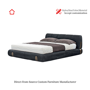 Letto Matrimoniale Moderno Personalizzabile di Lusso Minimalista per Arredamento Villa, Pezzo d'Arredo Artistico Unico e di Design - Product Image 3
