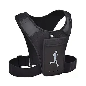Bagsplaza新品反光跑步背心手机座包通用背心跑步背包背心