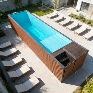 Hot Selling Rectangle Fiberglass Above Ground Swimming Pool Multifunctional Designs Container Pool outdoor pool - Product Image 3